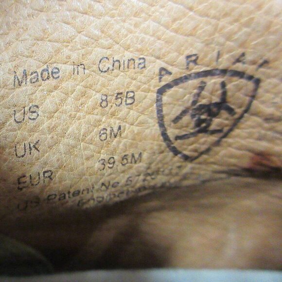 ARIAT Croc Embossed Brown Leather Ankle Boots Womens Sz 8.5 Shoes 17425 Bootie - Picture 9 of 12